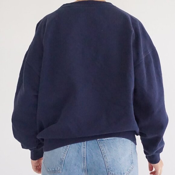 Vintage Horseman 913 Navy Embroidered US Coast Guard Cotton Crewneck Sweater L - Picture 3 of 13